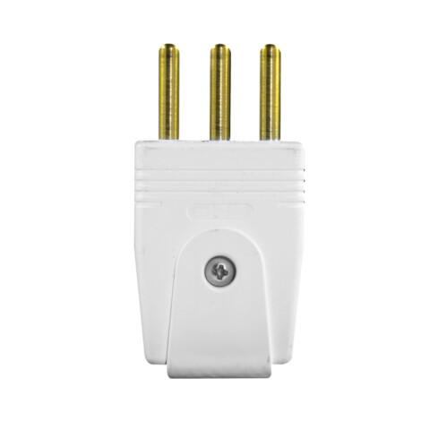 Ficha 3 en línea c/tierra 10A blanca - Molveno M31152