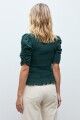 Blusa punto smock verde ingles
