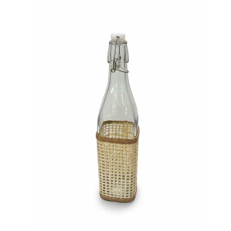 Botella 1L vidrio con funda tejida Botella 1L vidrio con funda tejida