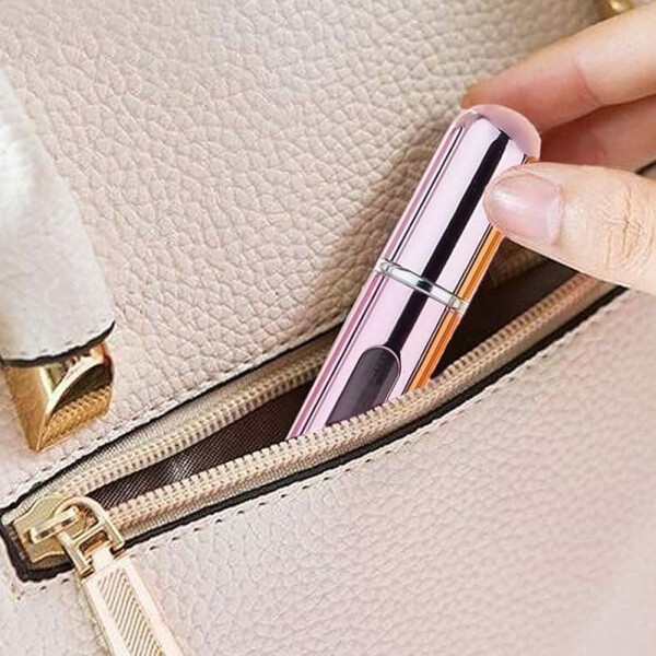 Mini Botella Atomizadora De Perfume Portátil Recargable X2 Color Variante Rosa Metalico