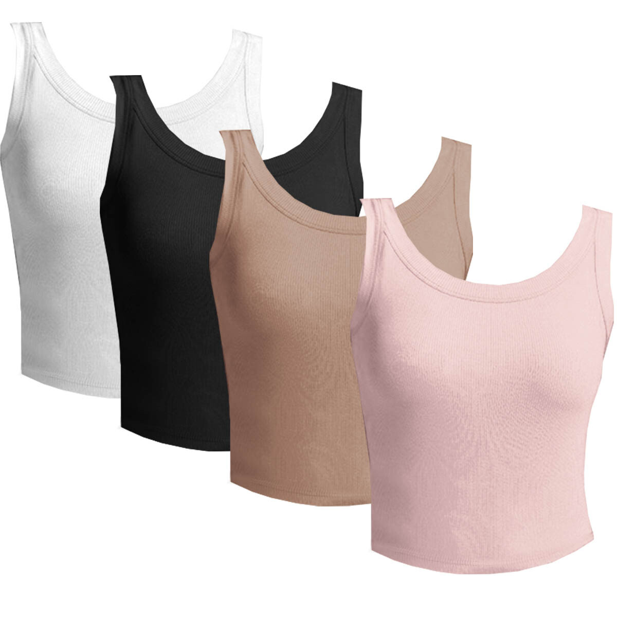 Set X4 Musculosas Dama Modal Lisas Calidad! - Surtido 