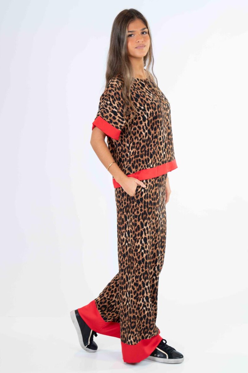 Pantalón combinado Leopardo