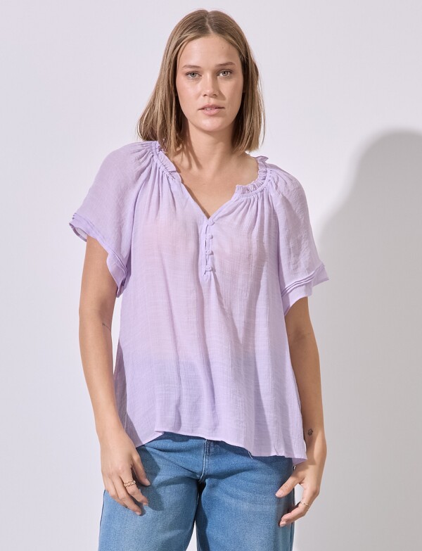 Blusa Botones LAVANDA