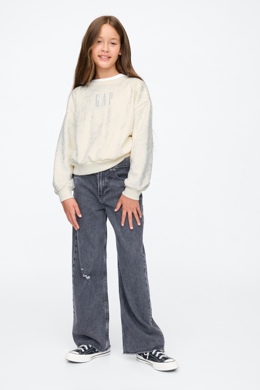 Buzo Deportivo Logo Gap Niña Ivory Frost