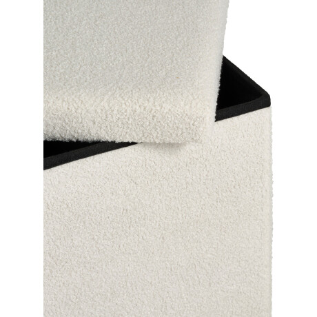 Puf Nysted 38X38 Con Almacenaje Felpa Blanco