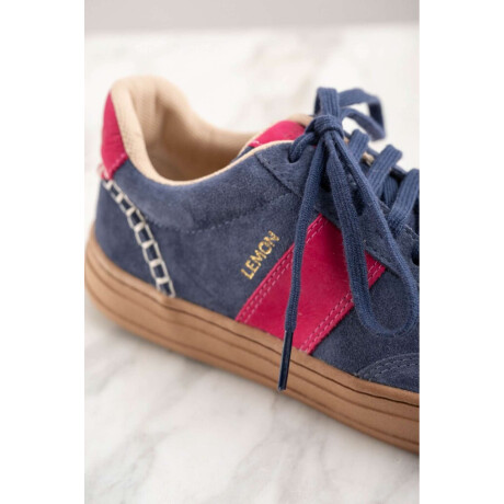 Zapatilla Combinada Gamuza Azul