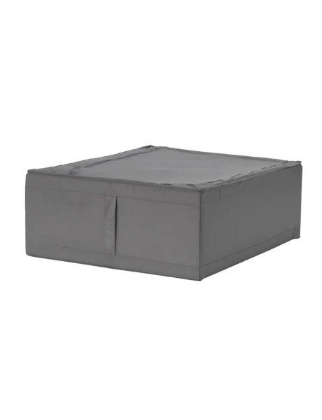 ORGANIZADOR CON TAPA Y CIERRE TELA GRIS 55x44x19CM ORGANIZADOR CON TAPA Y CIERRE TELA GRIS 55x44x19CM