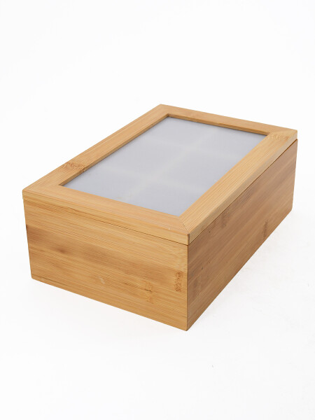 CAJA DE TÉ 6 ESPACIOS MADERA