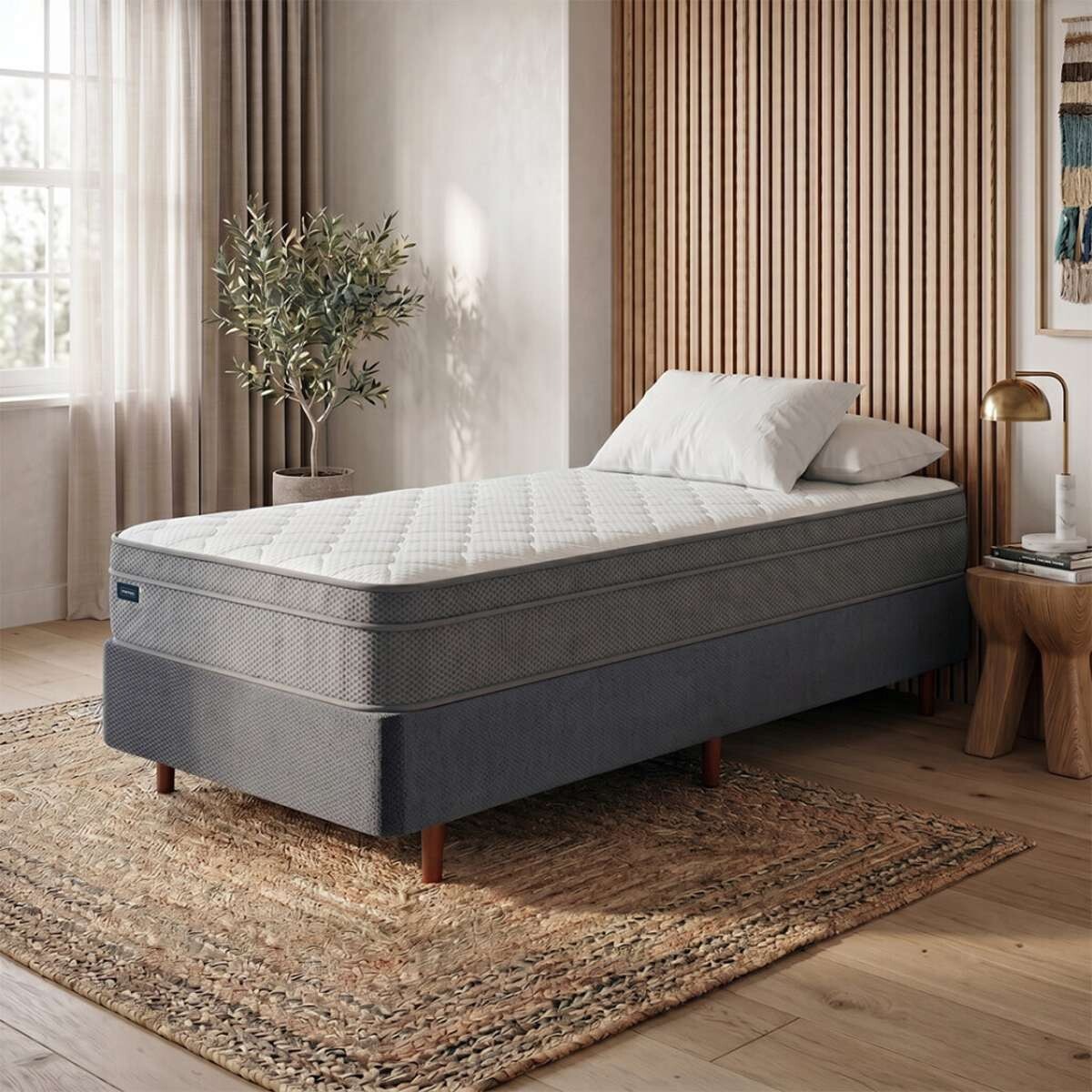 Conjunto Sommier 1 Plaza Premier Plus - Mannes 