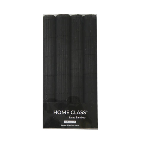 Set x4 Individuales Bambú 30 x 45 cm NEGRO