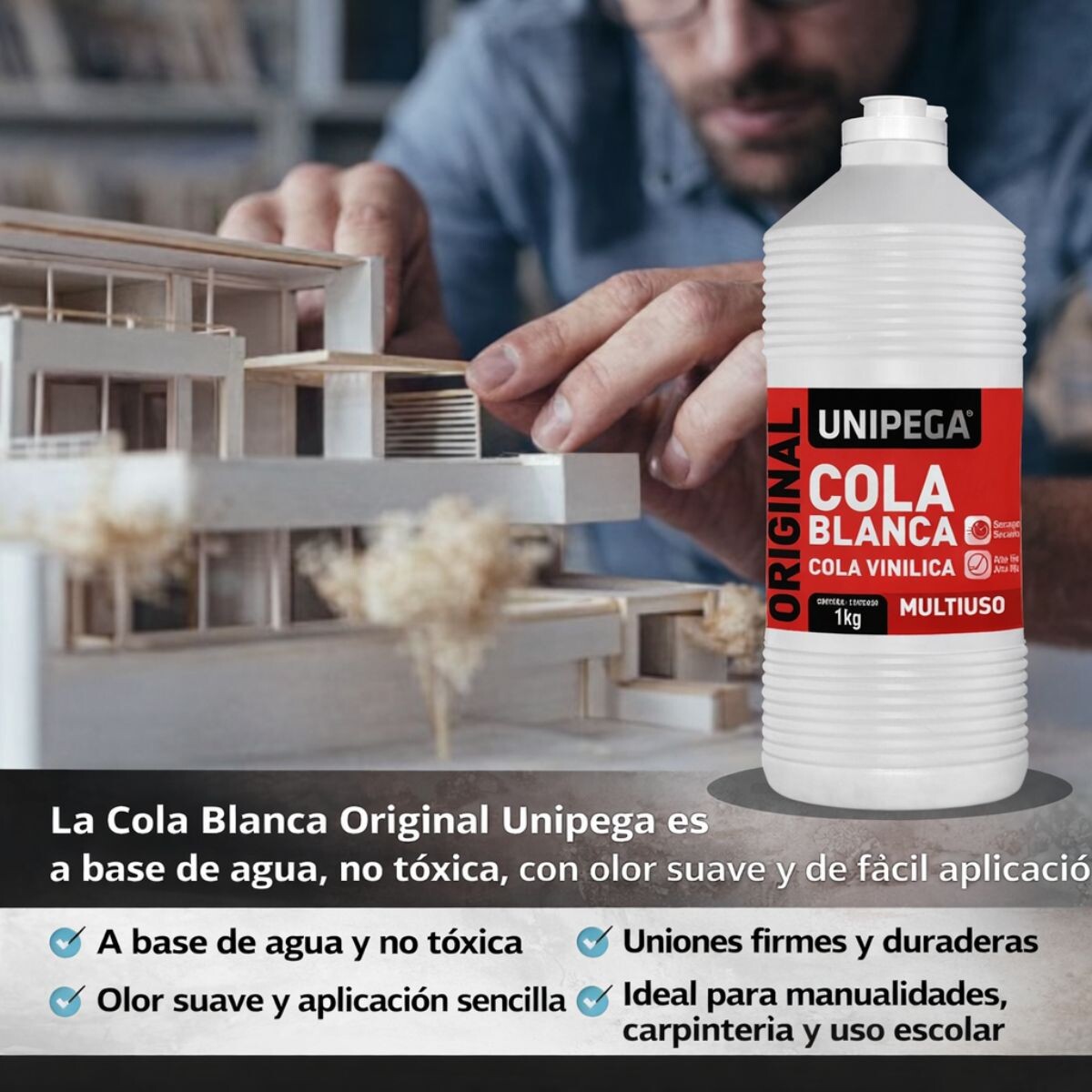 COLA VINILICA BLANCA UNIPEGA 1000GRS Cola Vinilica Blanca Unipega 1000grs
