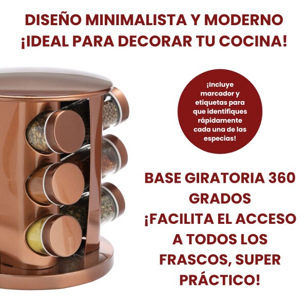 Especiero Para Condimentos Cocina Giratorio 12 Frascos Organizador Acero Imback Especiero Para Condimentos Cocina Giratorio 12 Frascos Organizador Acero Imback