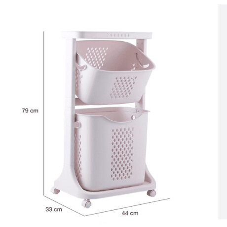 Carro Organizador Cesto Para Baño 2 Canastos y Estante 031-6 001