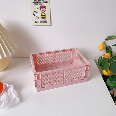 Caja de almacenamiento plegable rosa