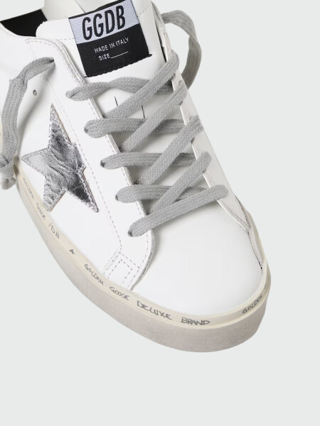 Golden Goose-Championes de cuero acordonados con suela alta , HI Star Blanco