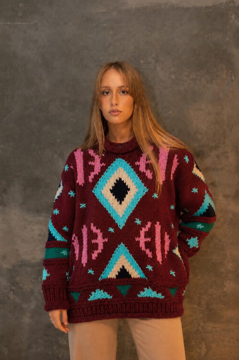 Sweater Gitano Lana - Base Bordeaux 