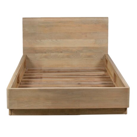 CAMA 2 PLAZAS MADERA NATURAL-BEIGE CUARZO