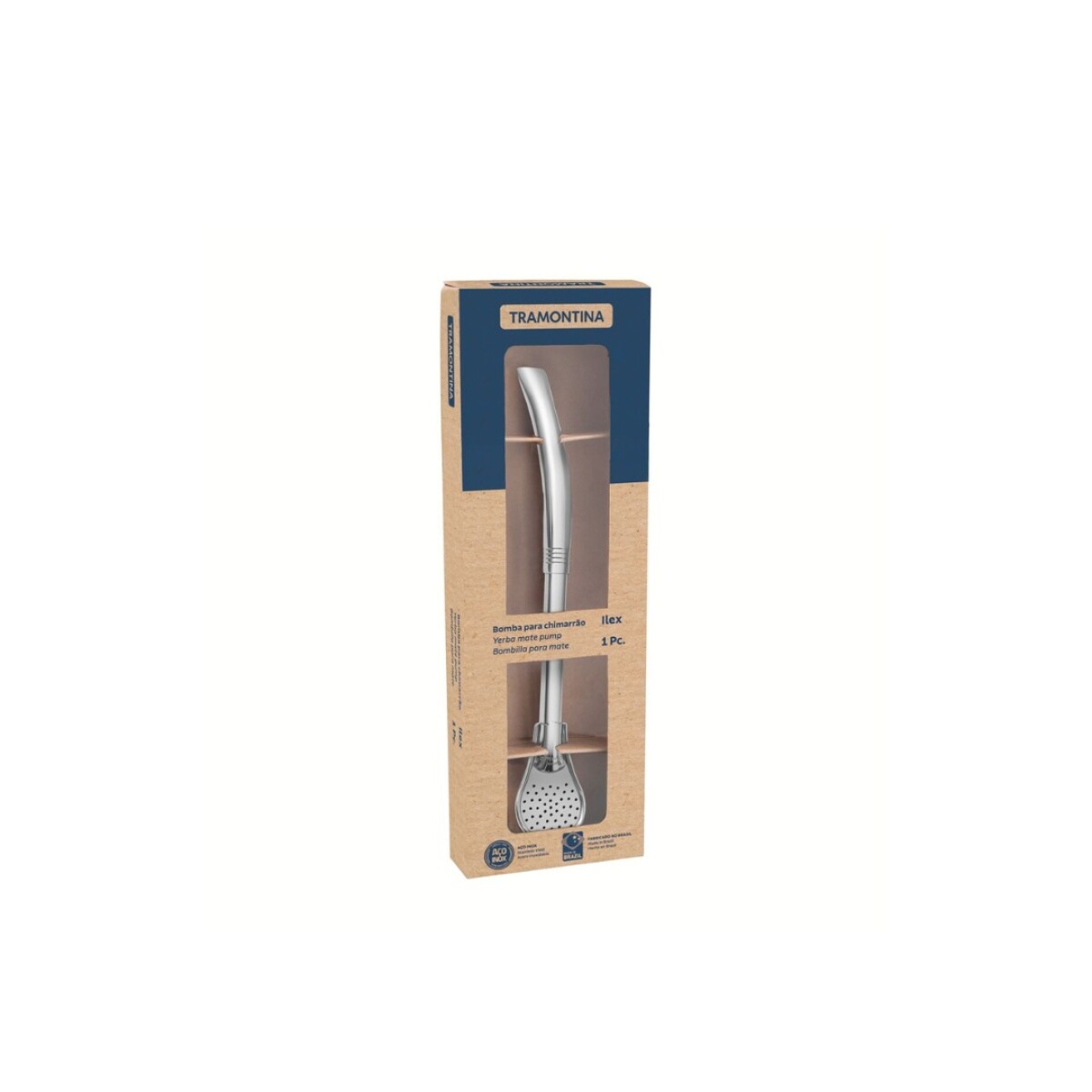 BOMBILLA ACERO INOXIDABLE 19CM TRAMONTINA - PLATEADO 