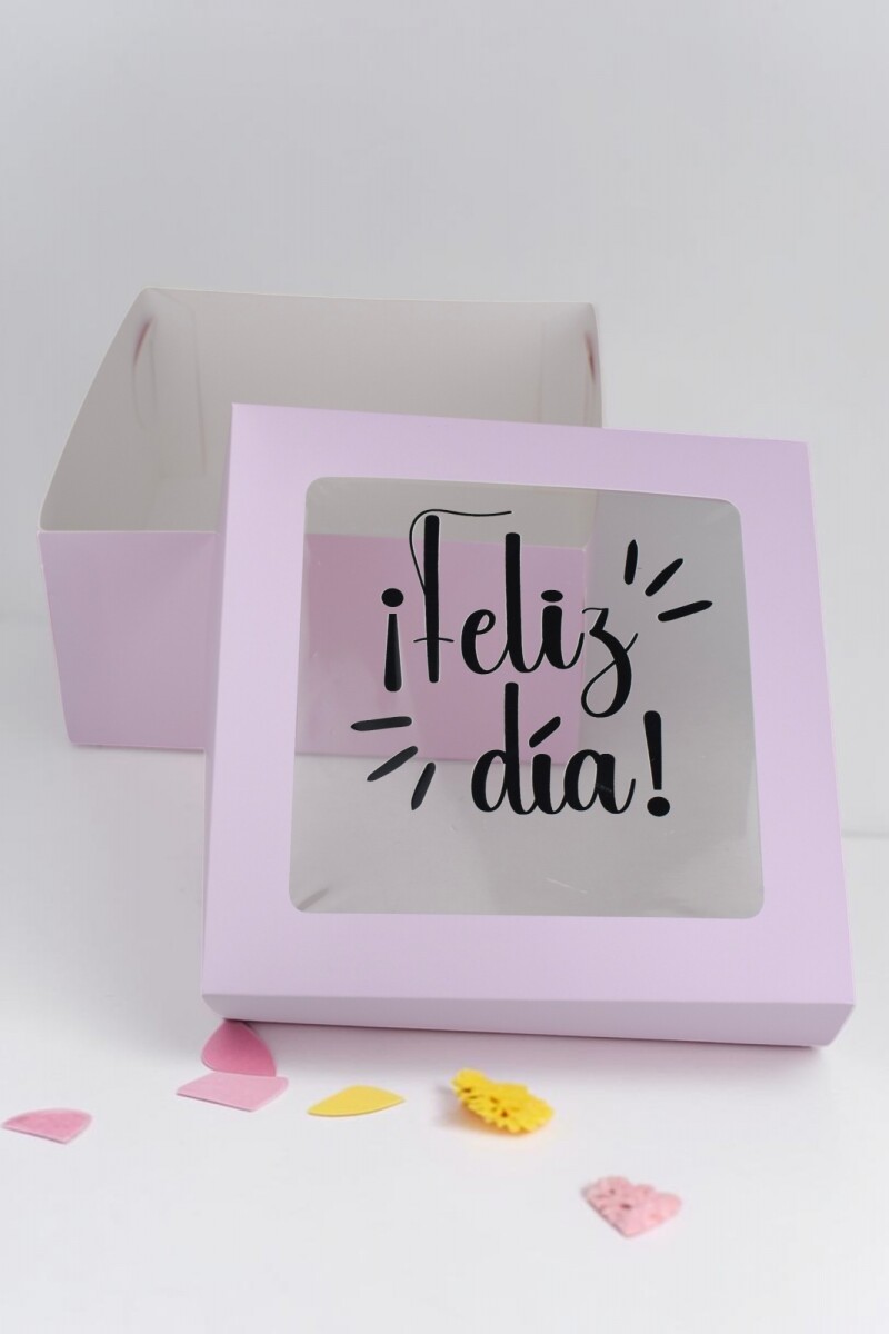Caja flexi 20x20x9,5. c/visor impreso - LILA - LISO 