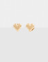 Aros Pasantes Con corazón Aros Doble Corazón - Dorado