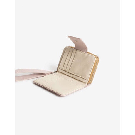 Billetera Texturada Con Solapa Rosa Claro