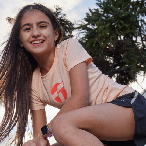 T-SHIRT BRAND TEE GIRLS TRNG PEACH PEACH
