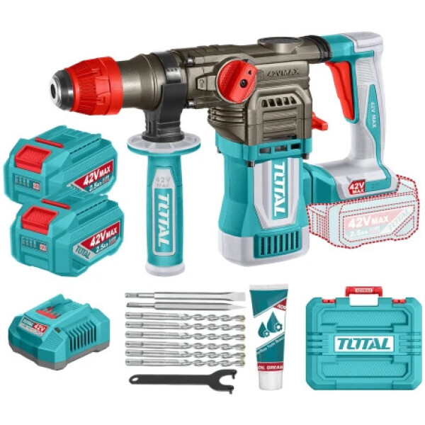 Rotomartillo Total 42v 28mm + 2 Bat + Carg TRHLI422882 Rotomartillo Total 42v 28mm + 2 Bat + Carg TRHLI422882