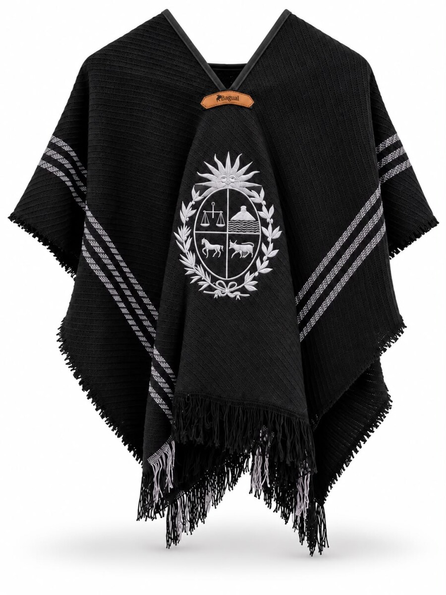 Poncho de niño bordado - Gris 