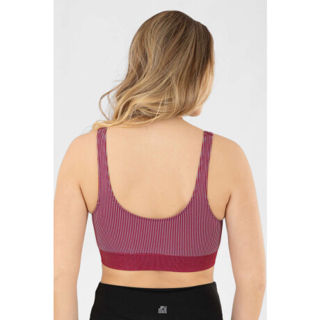 Top deportivo bicolor Bordeaux