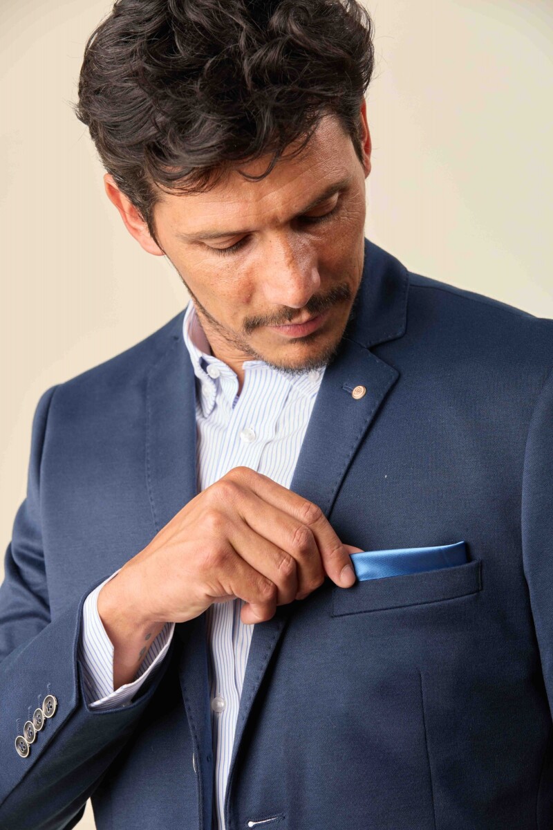 Pañuelo Bolsillo - Azul Satinado 