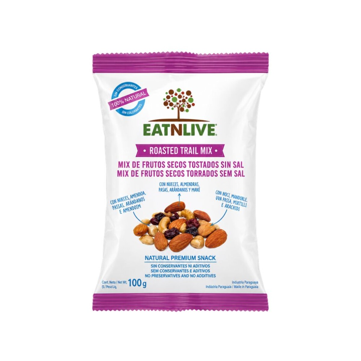Eatnlive Mix Frutos Secos Sin Sal 100g 