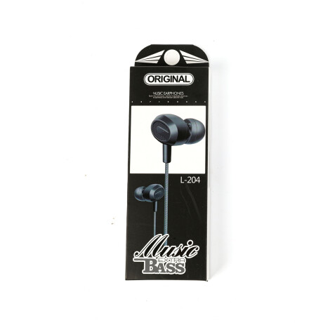 AURICULARES CON CABLE IN EAR L-204 EXTRA BASS NEGROS AURICULARES CON CABLE IN EAR L-204 EXTRA BASS NEGROS