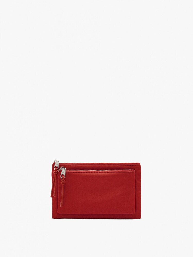 Bolso Multiusos Doble De Nylon rojo