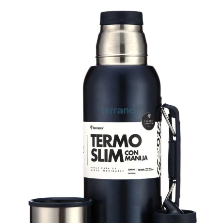 Termo Terrano Slim 750ML Base de Silicona AZUL-METALIZADO