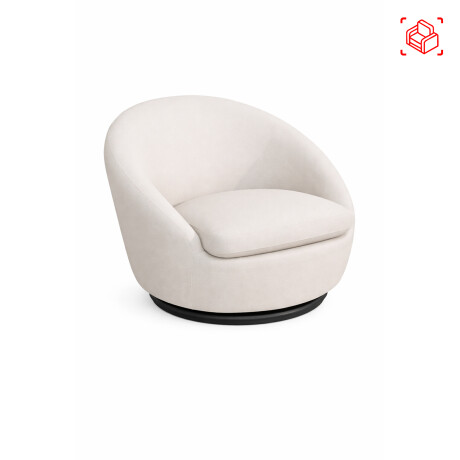 BUTACA GIRATORIA 1 CUERPO TELA BLANCO ORA OFFWHITE