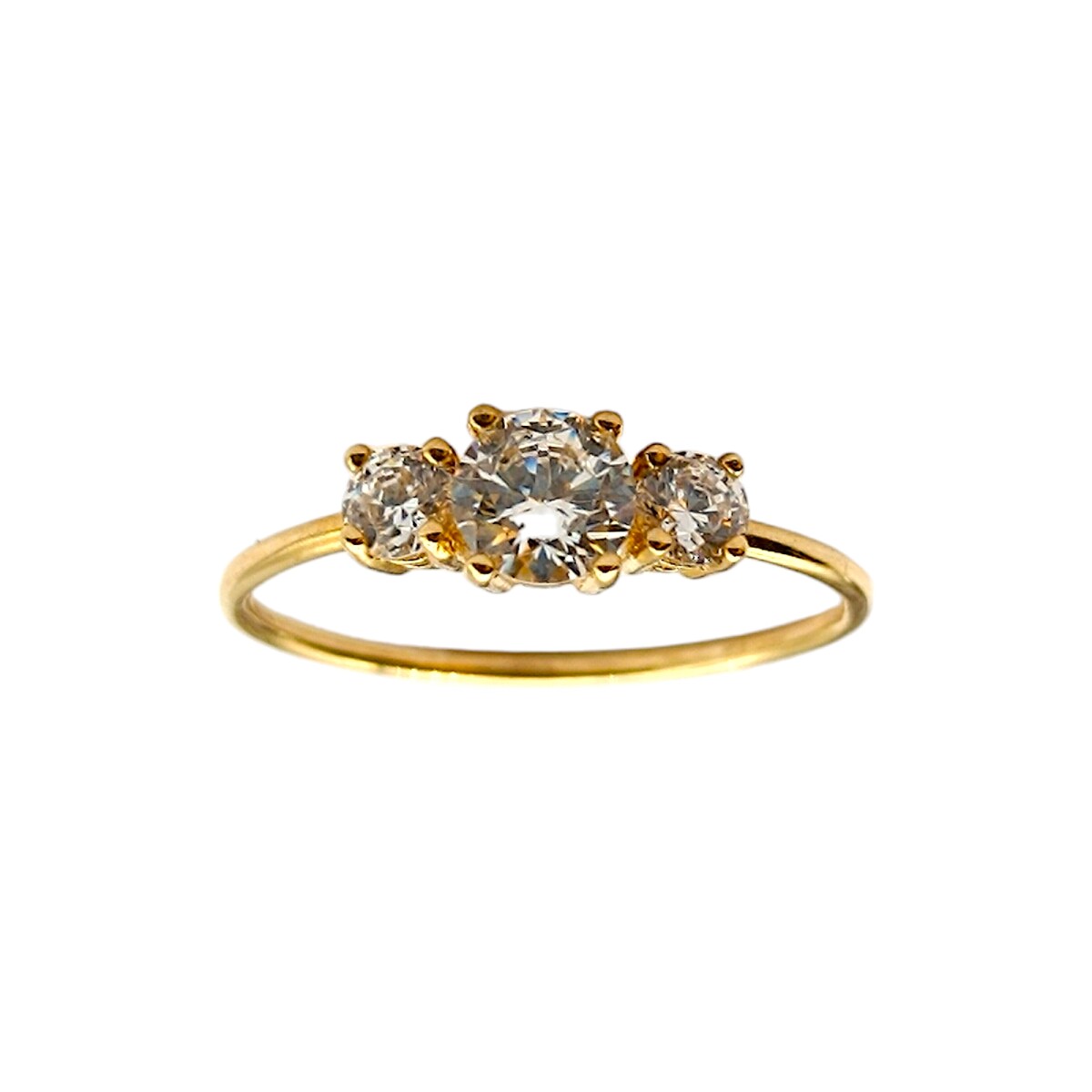 Anillo Trilogy-Oro bajo-Piedra Zirconia-AN8054 - conpiedra 