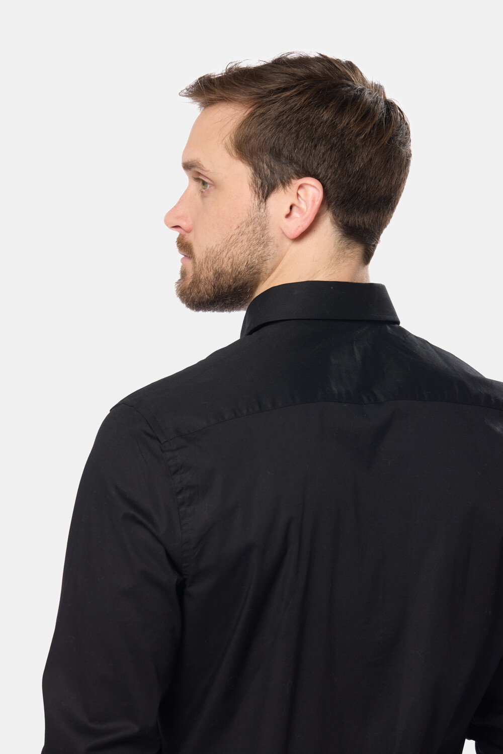 CAMISA LISA SPORT CON SPANDEX Negro