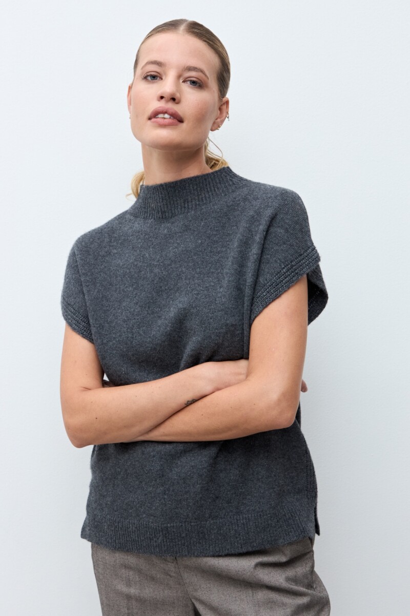 Chaleco Oslo cashmere blend gris melange