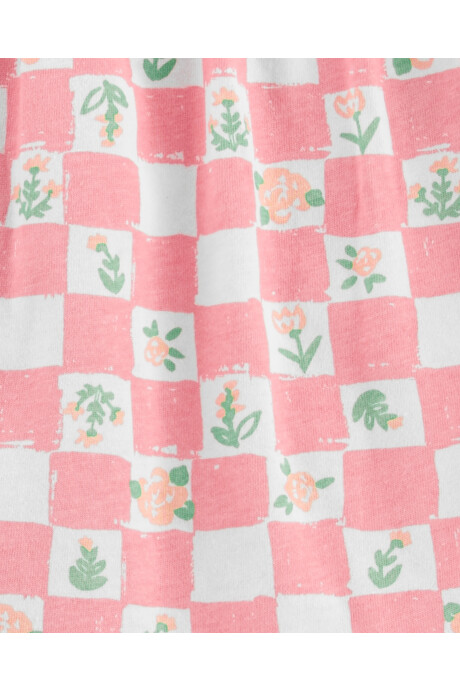 Set dos piezas pantalón jean y body de algodón diseño floral Sin color