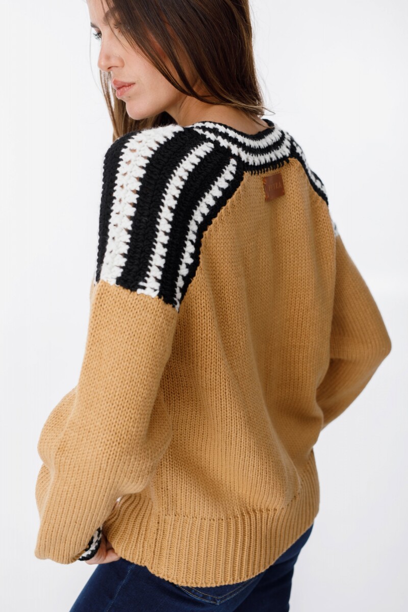 Sweater Honey Camel/Crudo/Negro