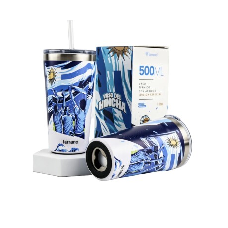 Vaso Termico Terrano UY2 del Hincha Uruguay Acero Inoxidable 500ML 001