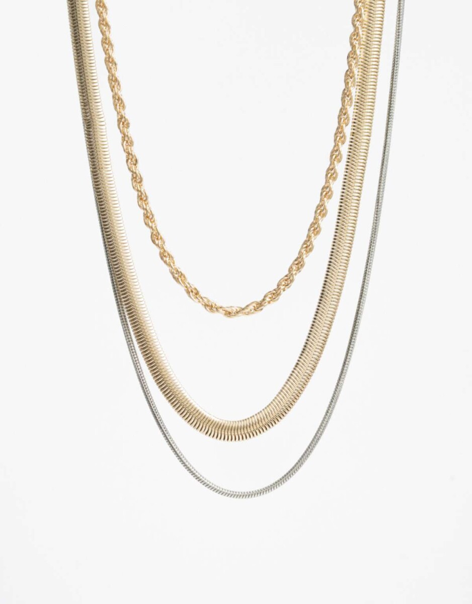 Set De Collares Biplating - Dorado 