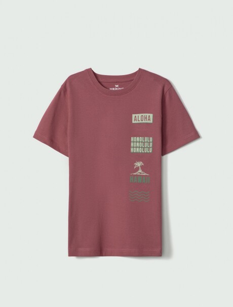 CAMISETA INFANTIL CON ESTAMPA ROSA