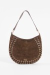Cartera de hombro suede trenzado chocolate
