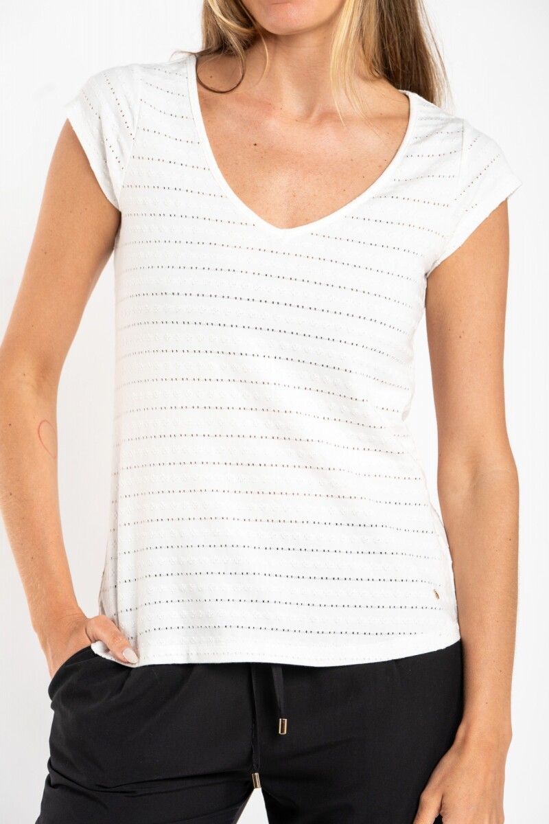 Remera Manga Corta Texturada Algodn Nacar