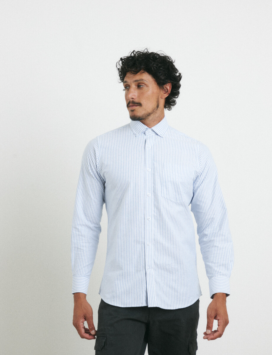 012684 CAMISA HARRY Celeste/blanco