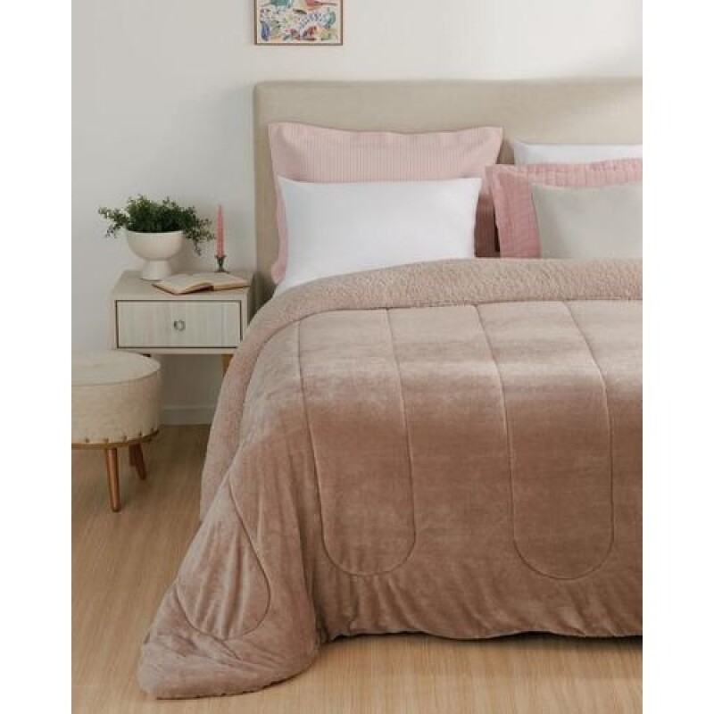 Acolchado Velour Lepper 2 plazas en microfibra PRISMA ARENA