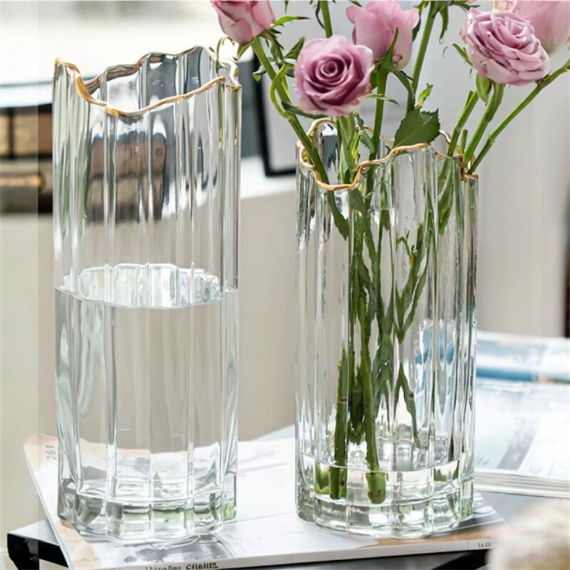 Florero Alto de Vidrio Transparente Florero Alto de Vidrio Transparente