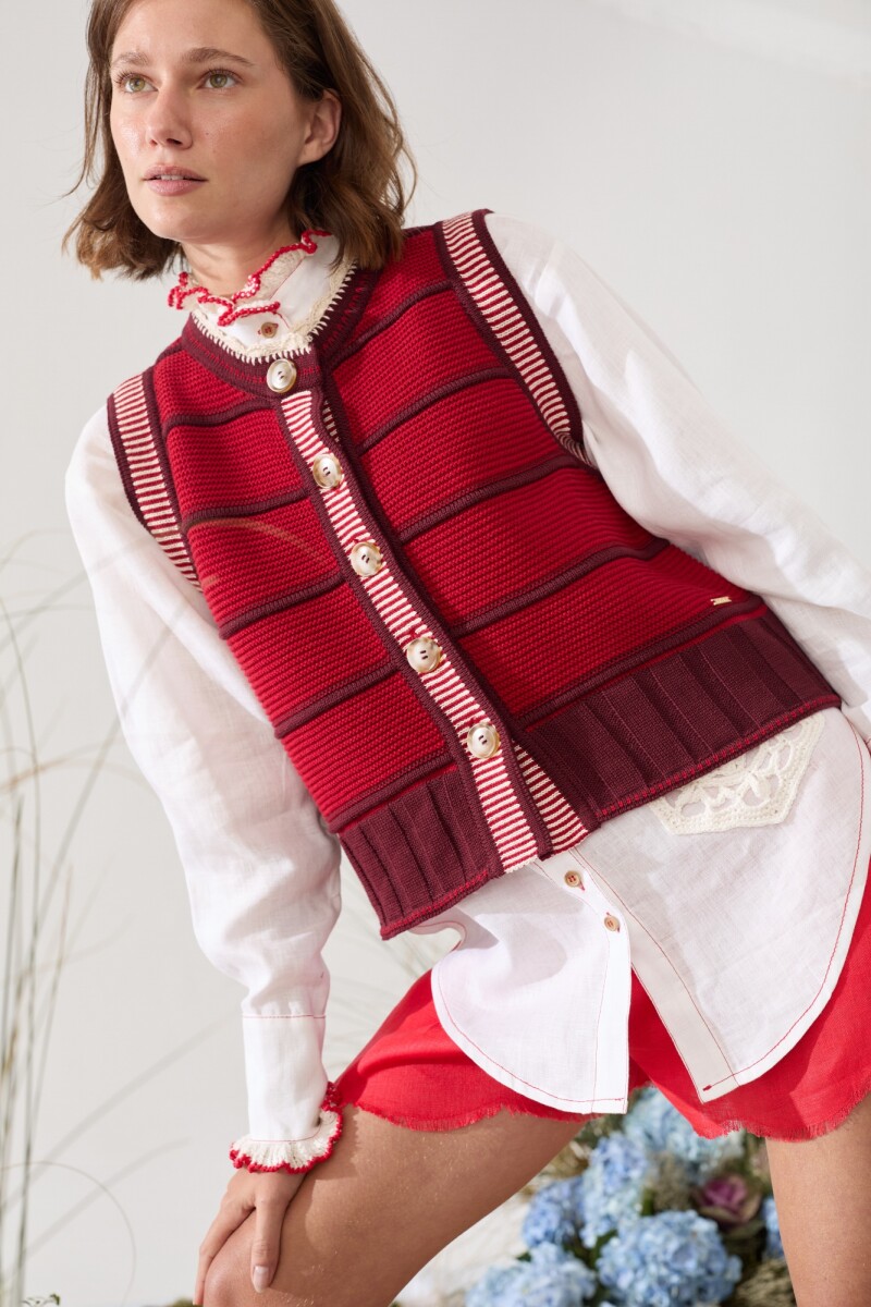 CHALECO SWEET Rojo Y Uva