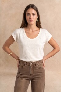 Remera Algodón Flame Nácar